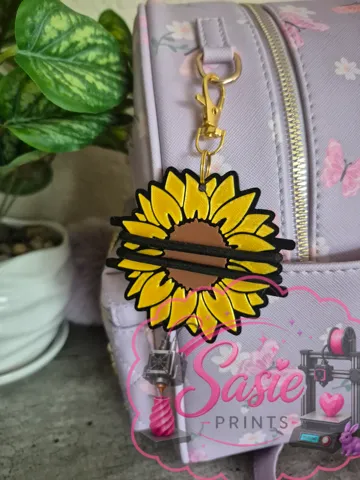 Accesorio para sujetar ligas de cabello: Sunflower Hair Tie Holder Keychain — vista de referencia 2