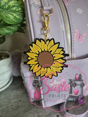 Accesorio para sujetar ligas de cabello: Sunflower Hair Tie Holder Keychain — vista de referencia 4