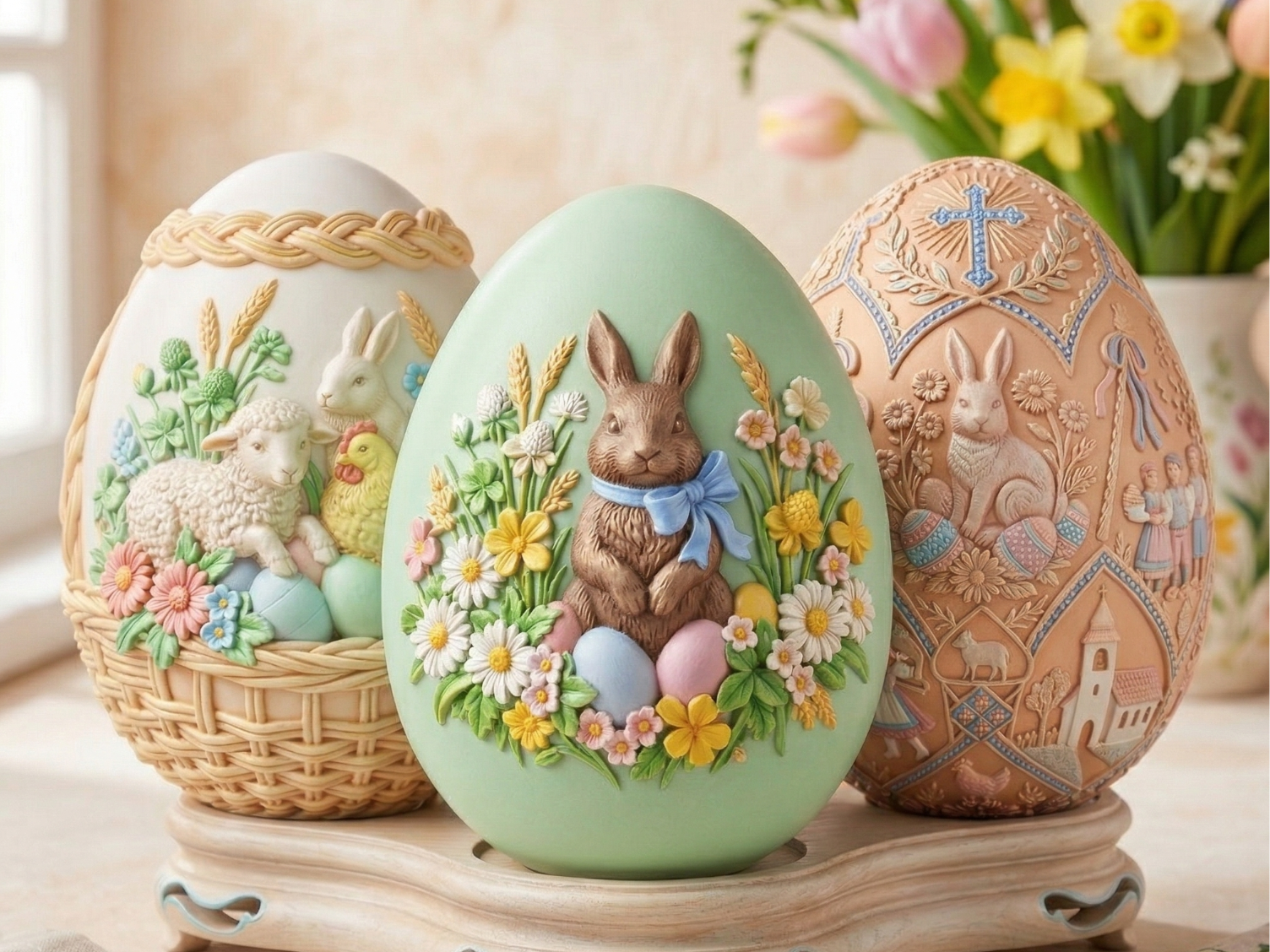 Ornate Easter Eggs: The Enchanted Spring Trio