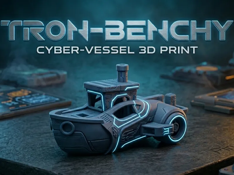 TRON Cyber Benchy-Futuristic Light-Cycle Inspired