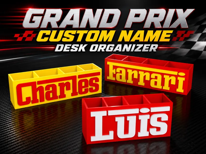 GP Custom Name Desk Organizer - Racing Style