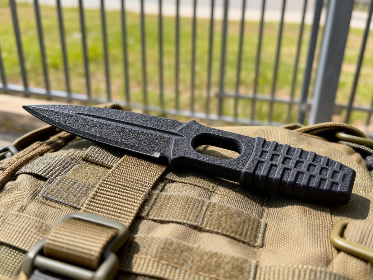 Ring-Grip Grid-Texture Tactical Stiletto - Free 3D Print Model - MakerWorld