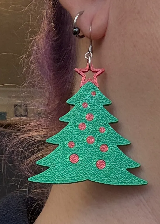 Christmas Tree Earrings view 2