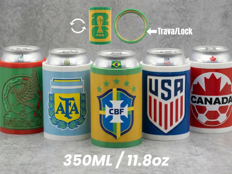 Suporte Lata Copo Seleções Copa do Mundo 2026 Fifa