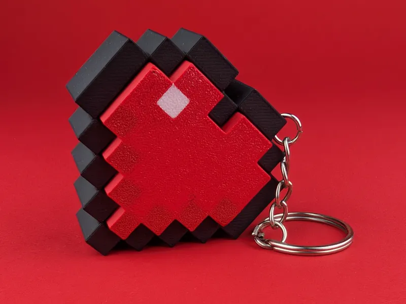 Minecraft Heart Clicky Keychain
