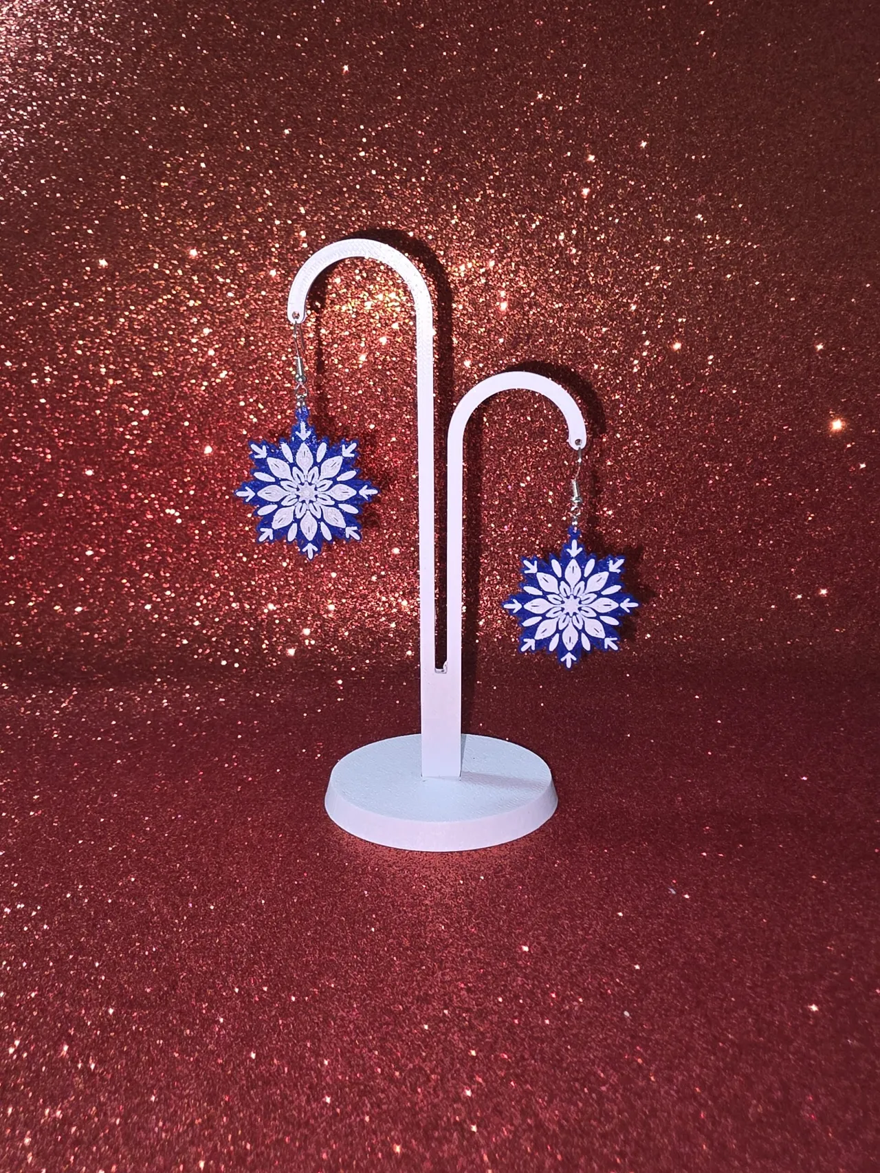 Floral snowflake v2 earrings view 3