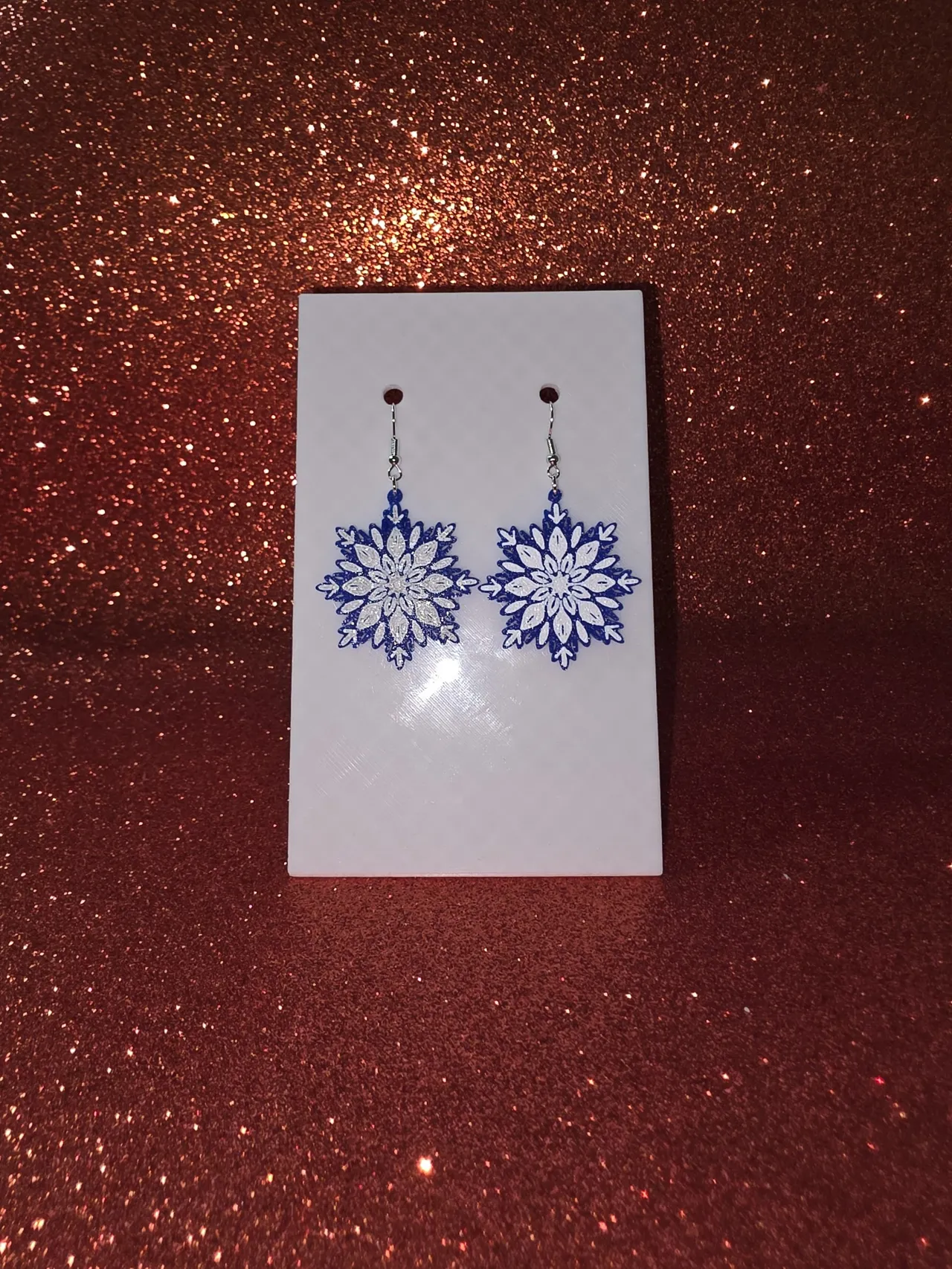 Floral snowflake v2 earrings view 2