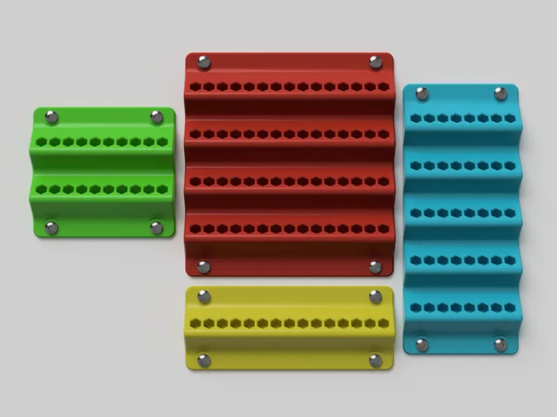 Bit holder wall mount hex 6.35 parametric