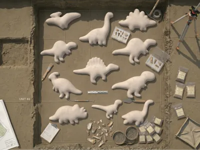 Dino Figures Wall Art