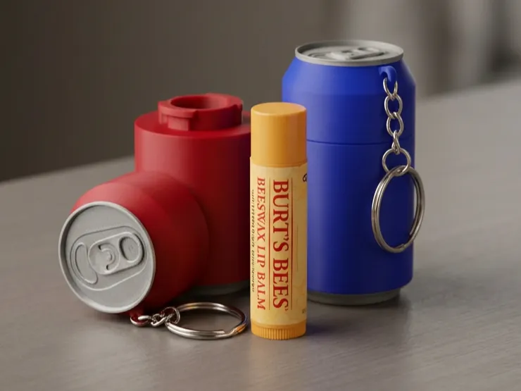 Mini Soda Can Lip Balm Holder Keychain | Chapstick