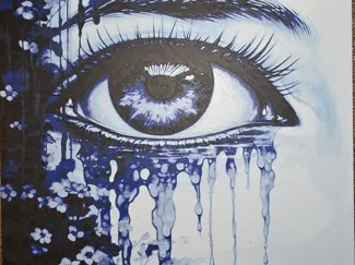 River of Tears - Hueforge 2D textured print - Blue