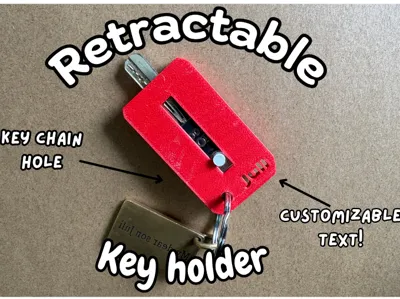 Customizable Text Retracting/Locking Key Holder