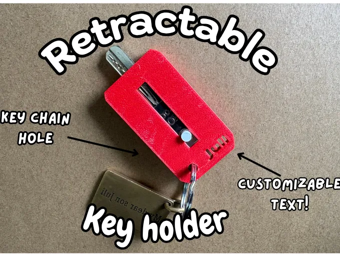 Customizable Text Retracting/Locking Key Holder