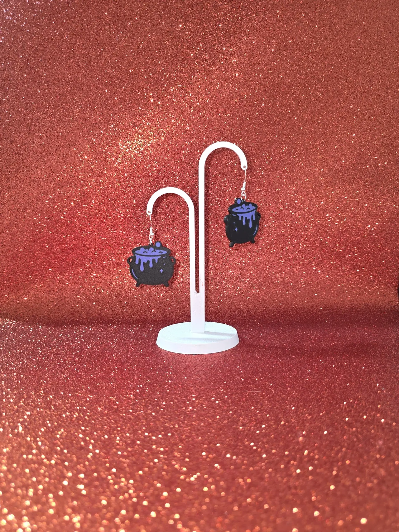 Witch Cauldron earrings view 3