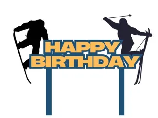 Cake topper - Ski & snowboard