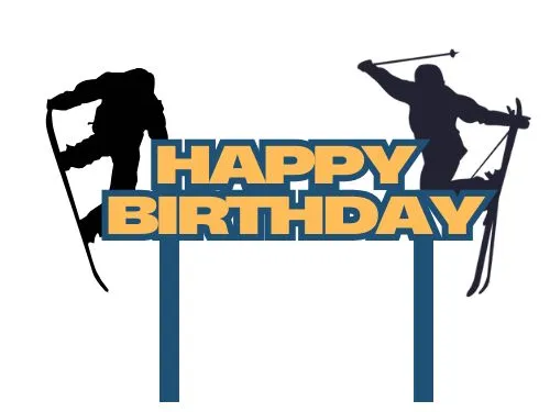 Cake topper - Ski & snowboard
