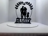 Love & Family Silhouette - Couple with Daughter Edition