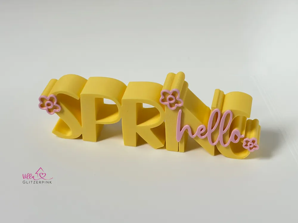 hello Spring lettering - Free 3D Print Model - MakerWorld