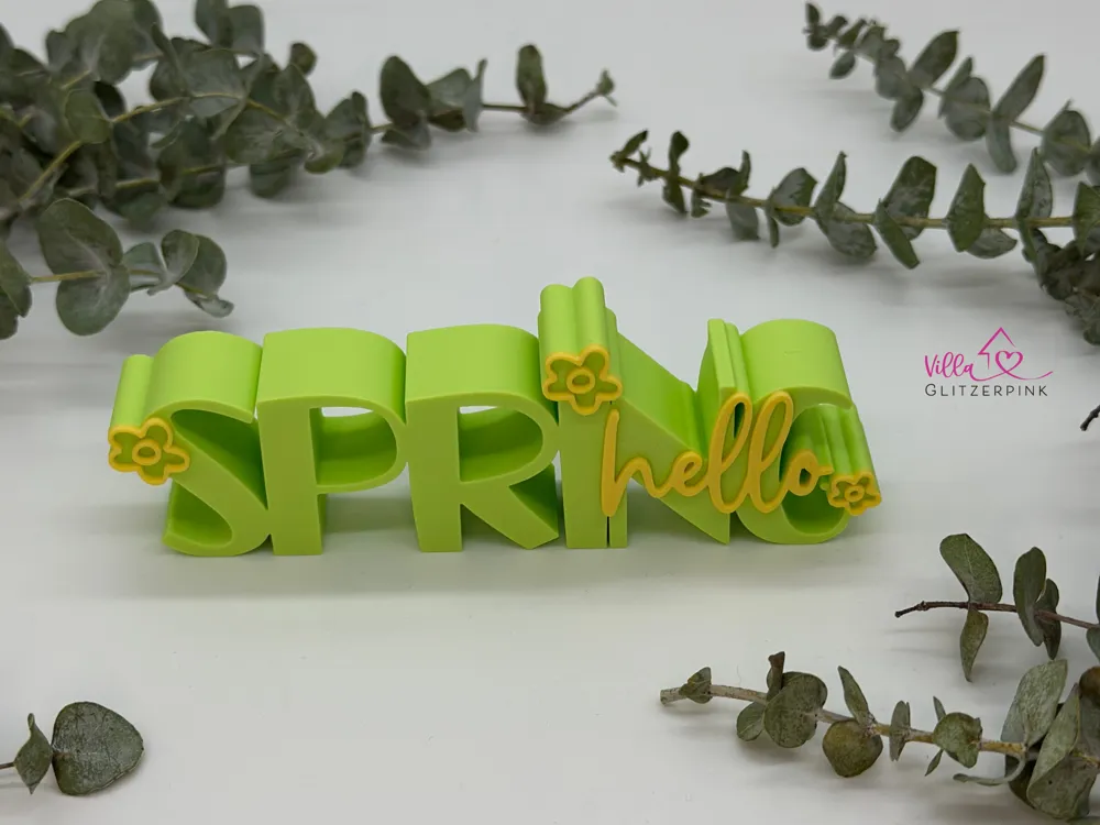 hello Spring lettering - Free 3D Print Model - MakerWorld