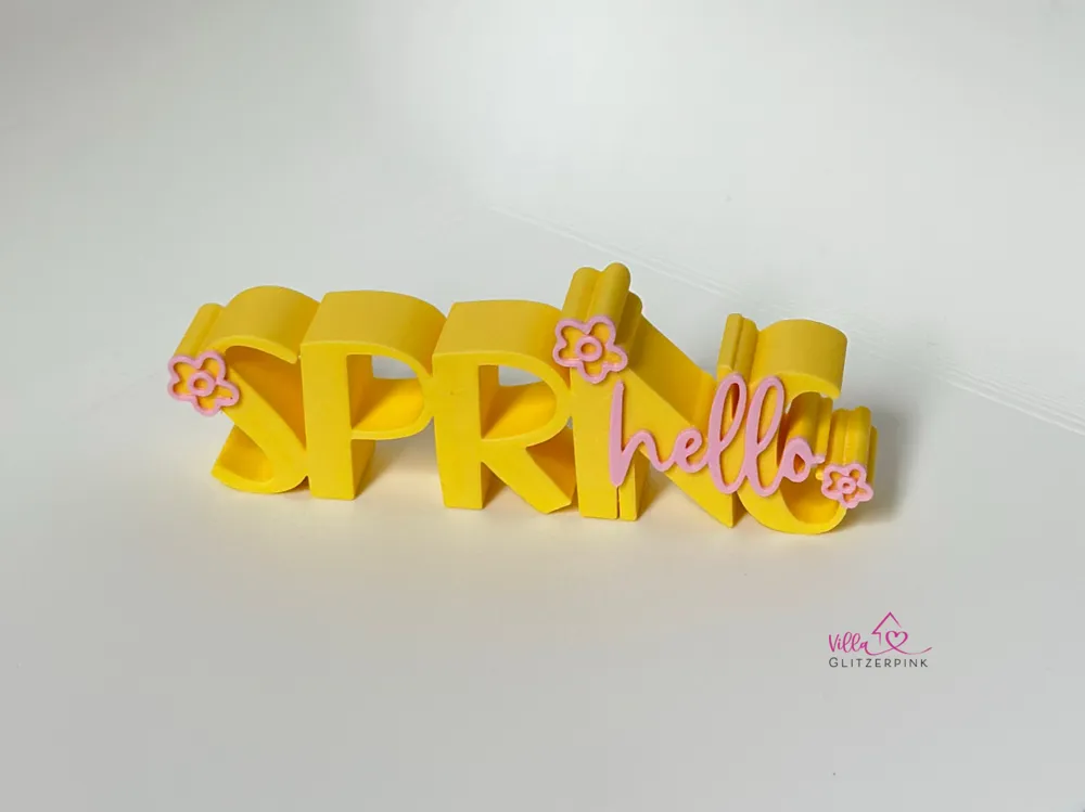 hello Spring lettering - Free 3D Print Model - MakerWorld