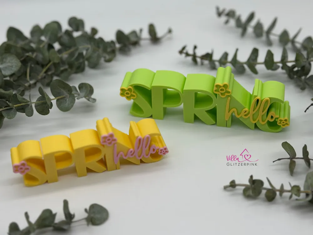 hello Spring lettering - Free 3D Print Model - MakerWorld