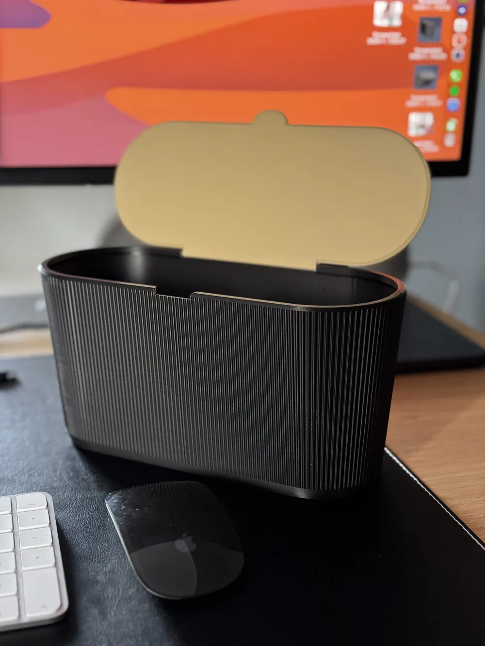 Poubelle De Bureau Avec Couvercle - Design Rétro - Anti-odeurs, Compacte - Pour Maison, Bureau