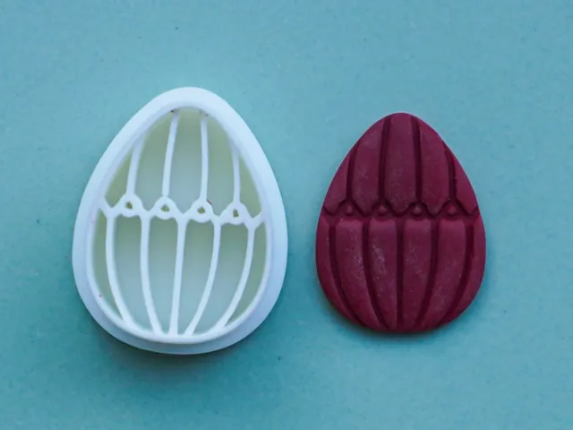 Organic Egg Polymer Clay Cutter Earrings Pin