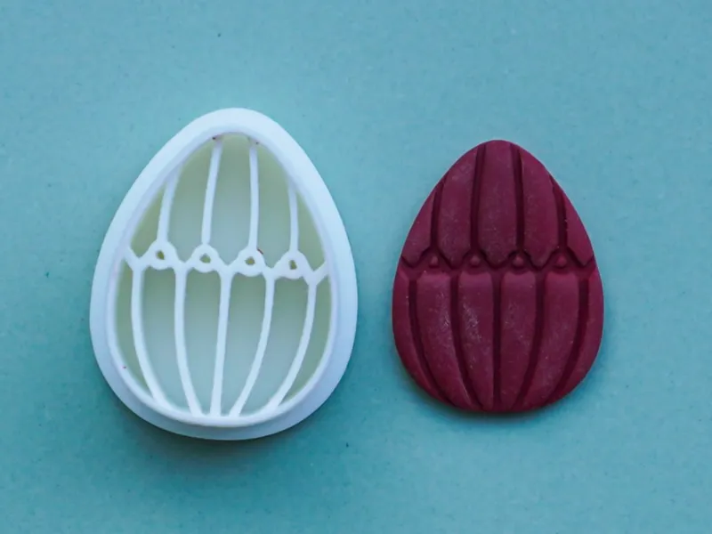 Organic Egg Polymer Clay Cutter Earrings Pin