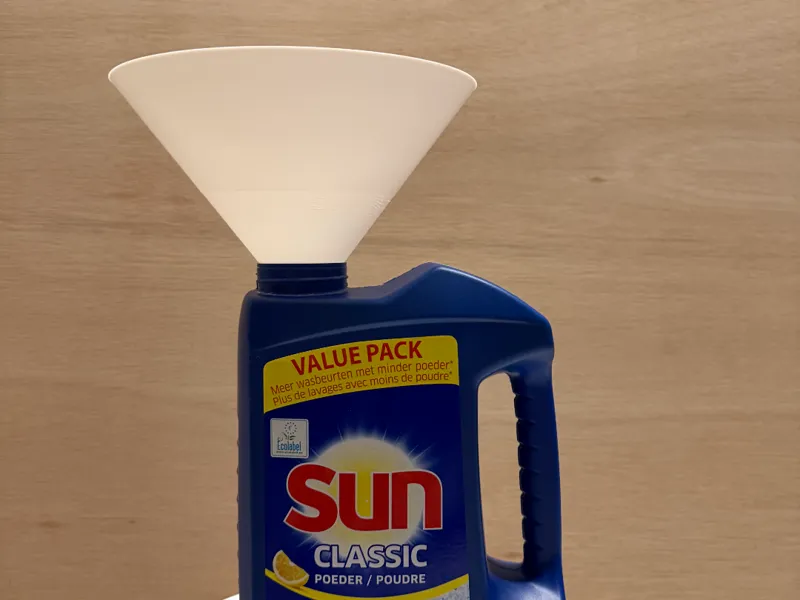 Dishwasher Powder Refill Funnel for Sun Containers