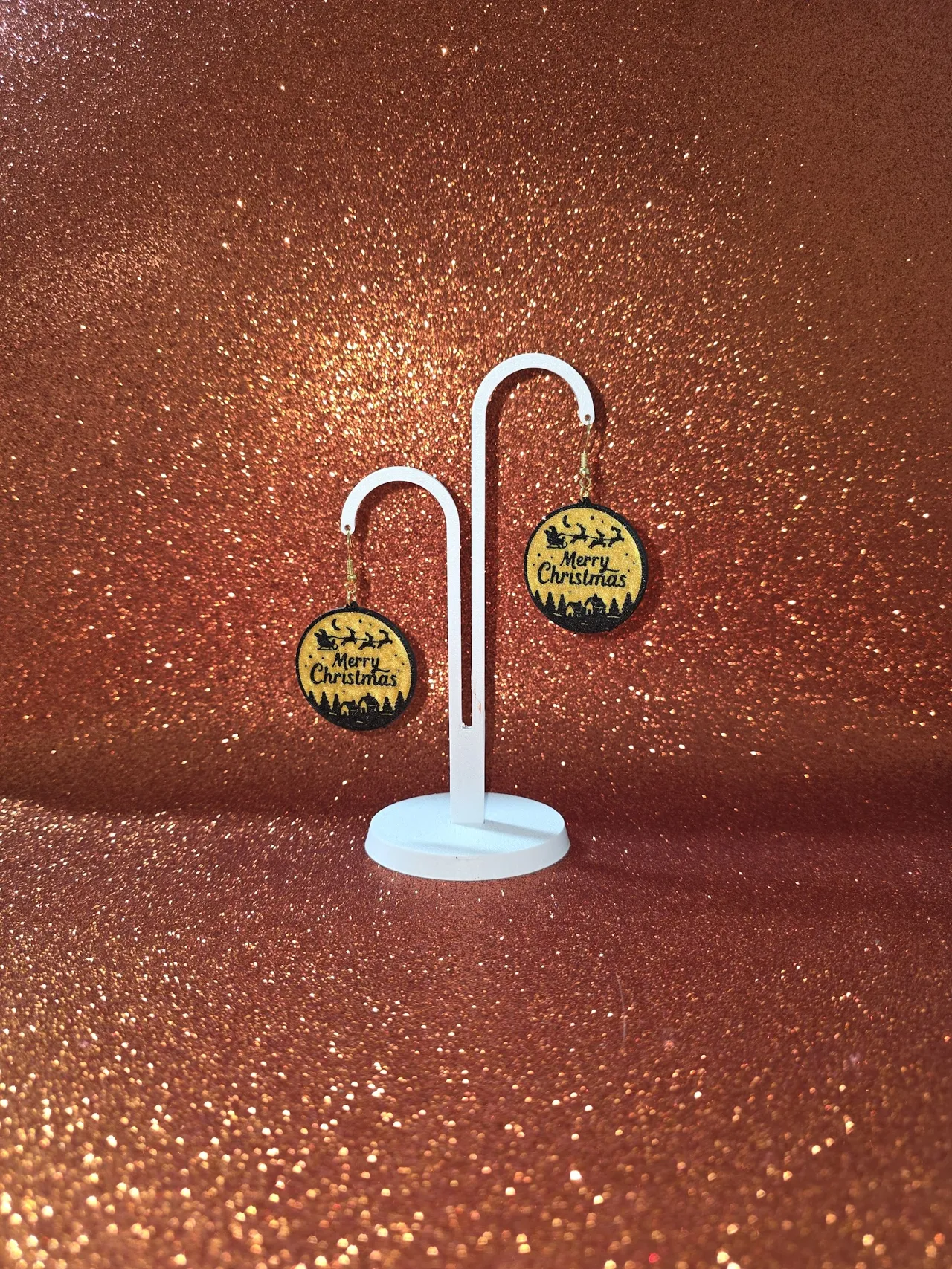 Christmas night earrings view 3