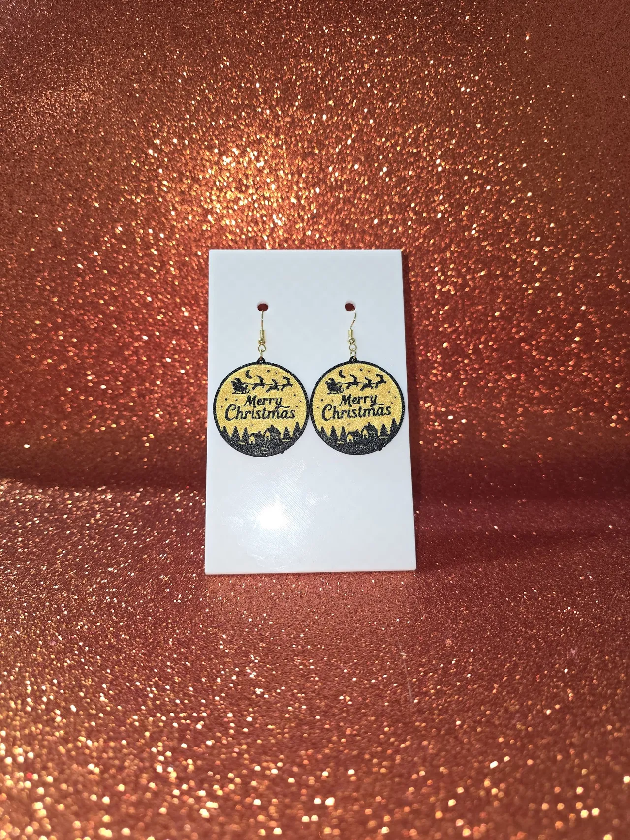 Christmas night earrings view 2