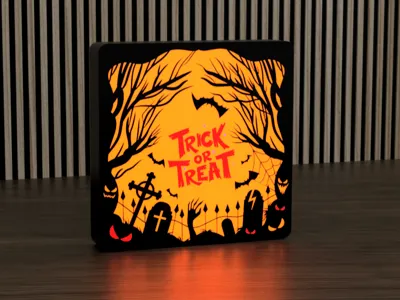 Halloween trick or treat LED lightbox