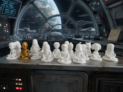 Figura decorativa: Star Wars Sitting Chibi Character Collection — referencia de MakerWorld