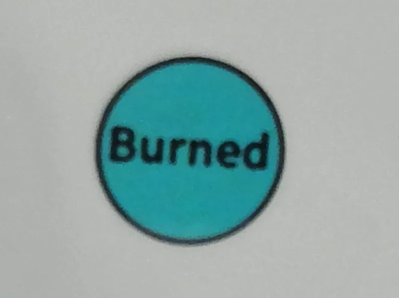 Burned marker