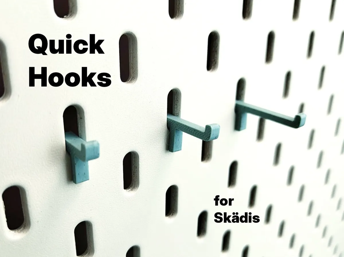 Quick Hooks Set – 3 Sizes for IKEA Skådis - Free 3D Print Model ...
