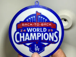 Dodgers Back to Back Champions Ornament
