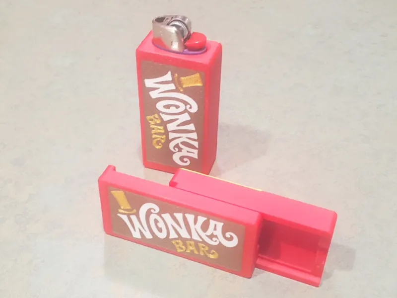 Willy Wonka Bar with Ticket Bic Lighter Case
