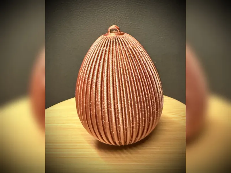 Modern Ribbed Easter Egg - Elegant Decoration