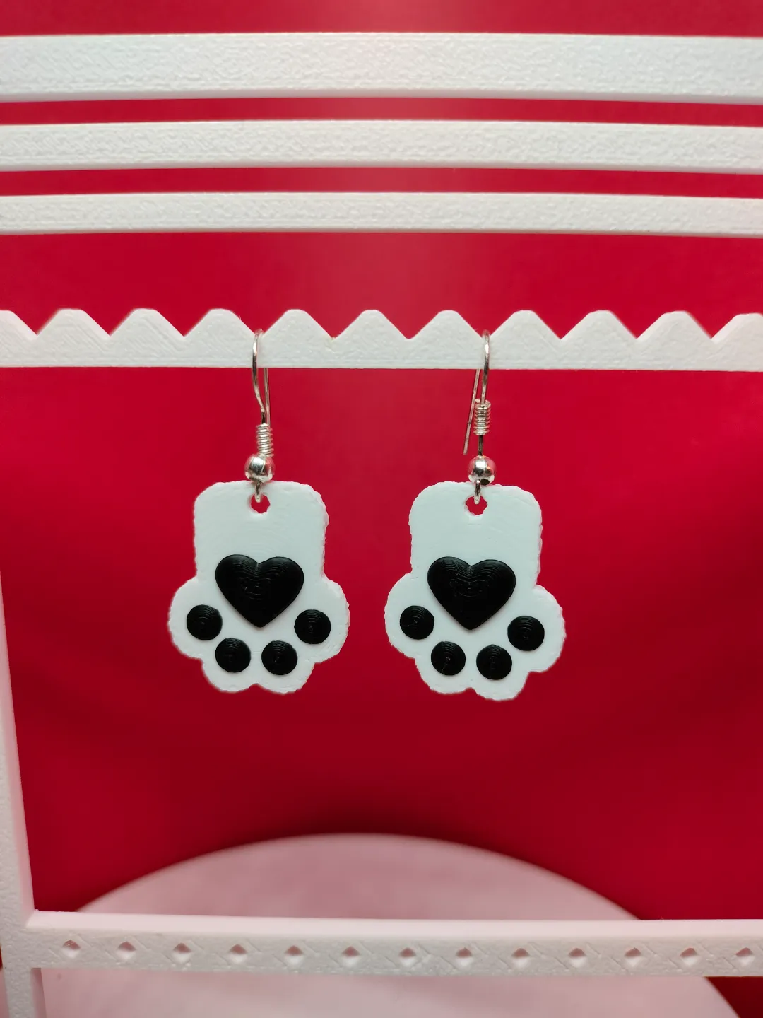 Cat's paws - fuzzy earrings view 2