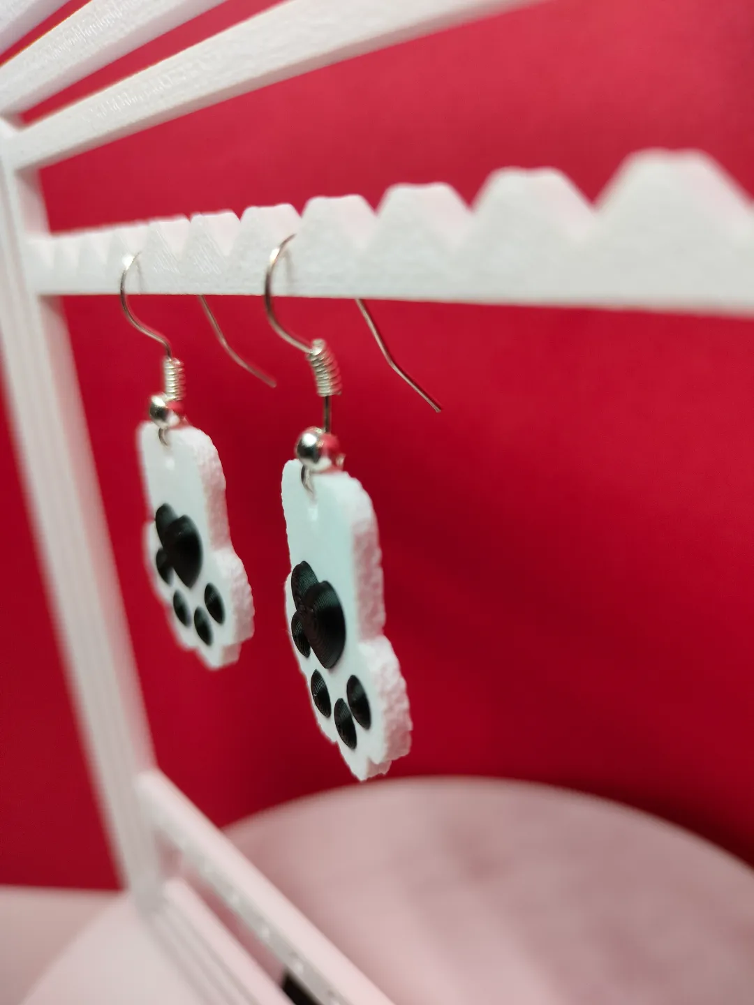 Cat's paws - fuzzy earrings view 3