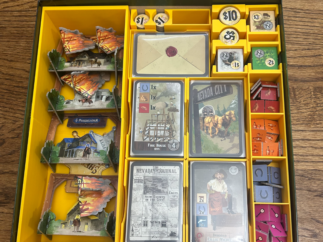Nevada City Board Game Insert for Sleeved Cards