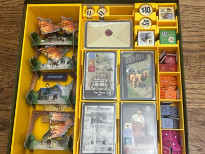 Nevada City Board Game Insert for Sleeved Cards