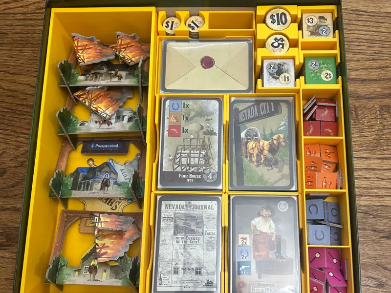 Nevada City Board Game Insert for Sleeved Cards