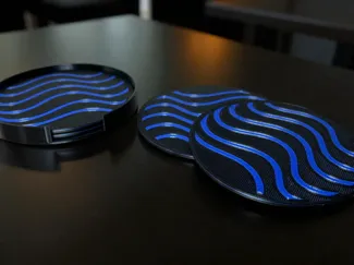Cool Waves Coaster Set with Holder