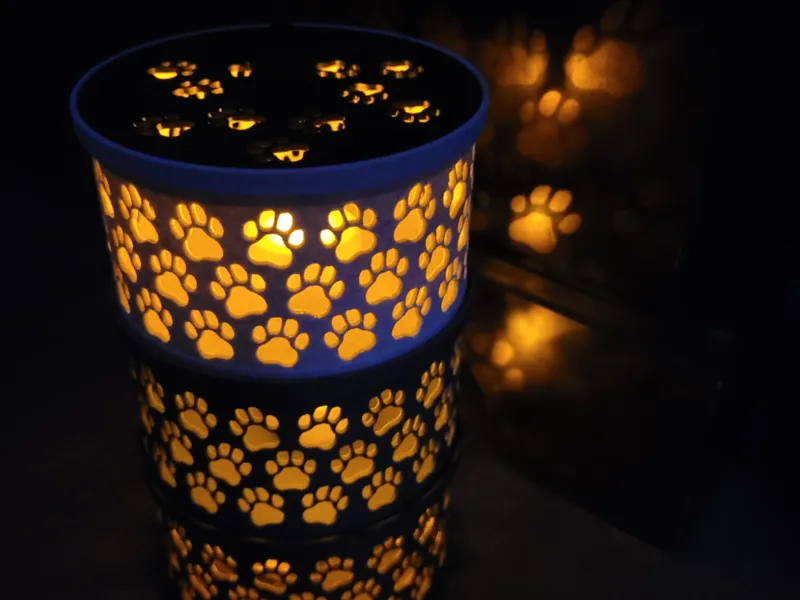 Paw Print Round Stackable Storage with Lid