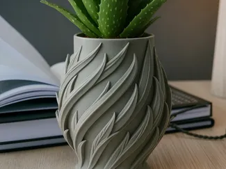Leaf Twist Planter | Decorative 3D Printed Pot