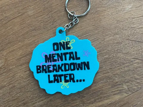 Llavero: Funny Keychain / 4 color / Spongebob Meme / Later — referencia de MakerWorld
