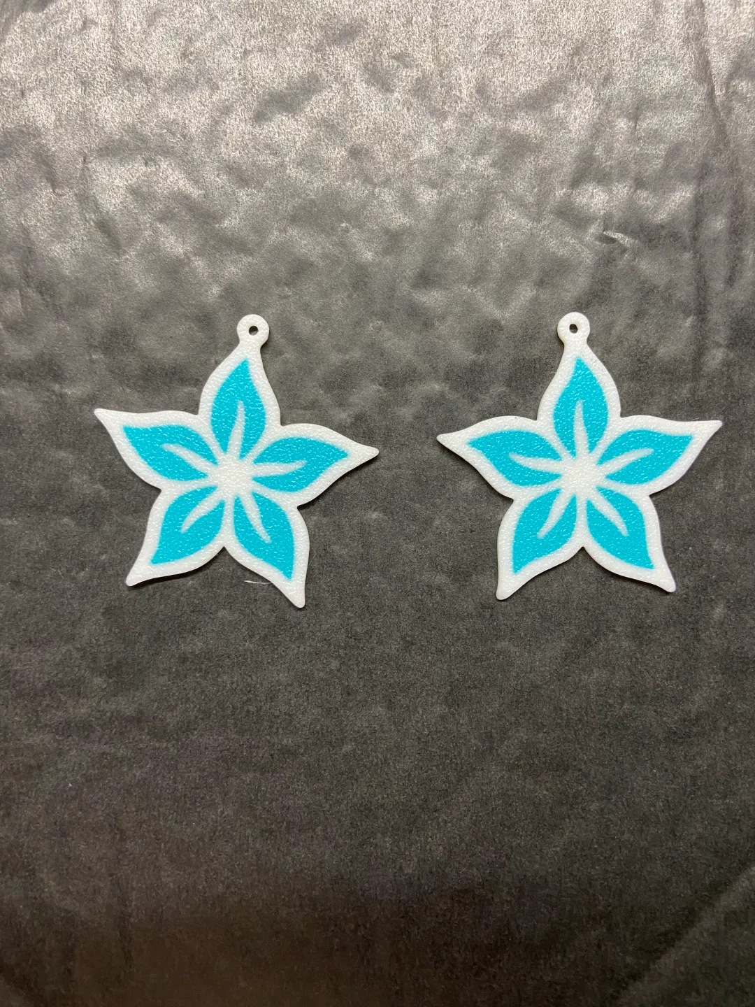 Flower earrings double sided view 2