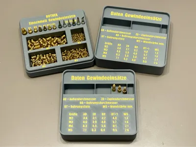 Box für Einschmelz Gewindeeinsätze