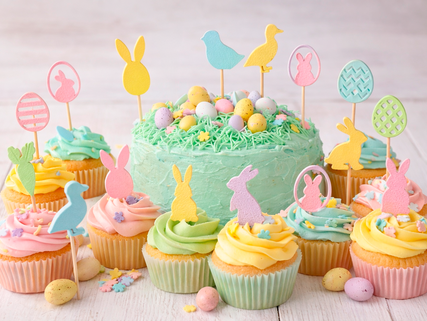 Easter Cupcake Toppers Set  Fast Print mega bundle